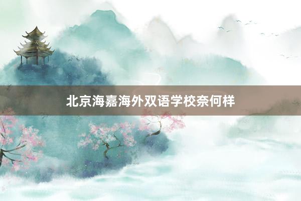 北京海嘉海外双语学校奈何样
